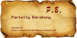 Partelly Barakony névjegykártya
